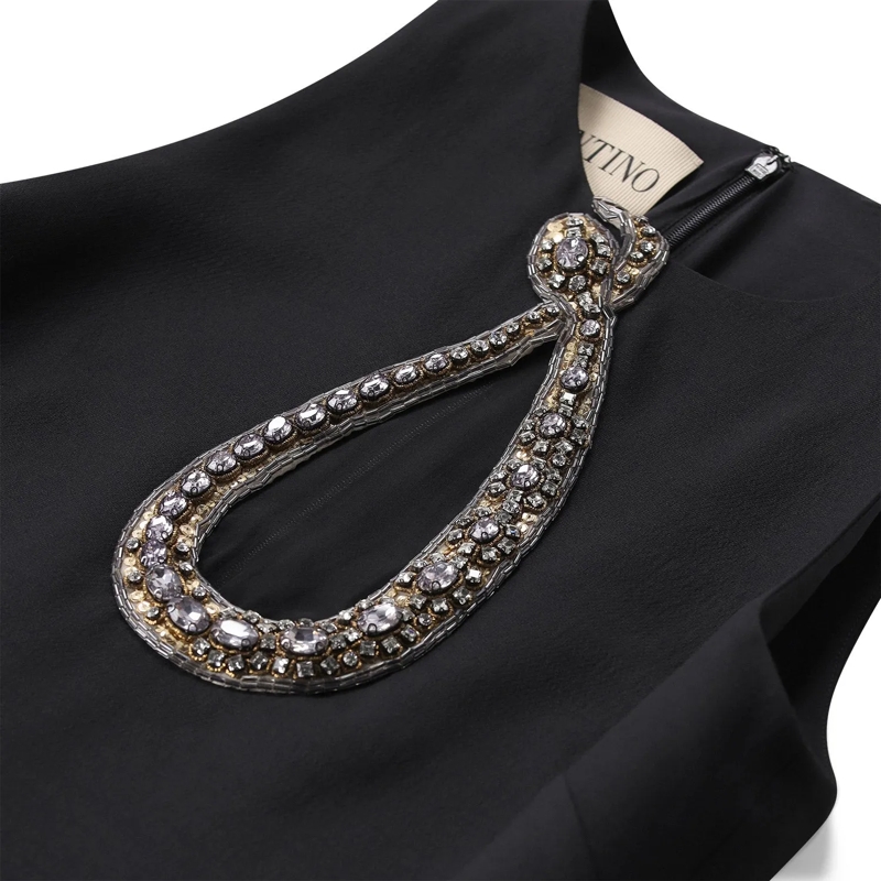 Valentino Garavani Minikleid Minikleid mit Wolle & Seide schwarz(Image 4)