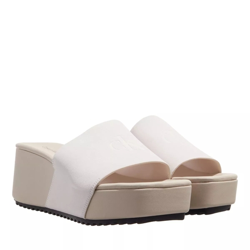 Calvin Klein Wedge Block Sandal Su Con Ancient White Slide