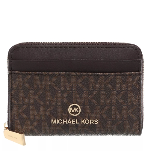 MICHAEL Michael Kors Sm Za Coin Card Case Chocolate Portemonnaie mit Zip-Around-Reißverschluss