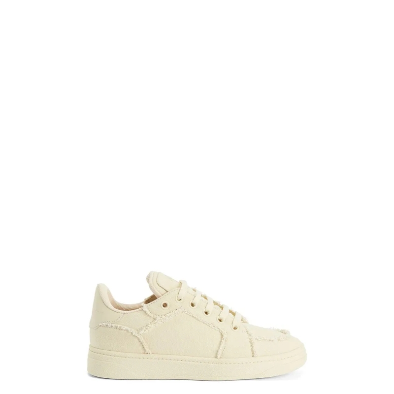 Giuseppe Zanotti Sneaker basse Textured Fabric Sneakers With Integrated Laces Neutrals
