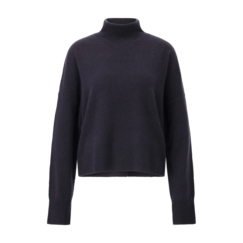 Samsøe Samsøe Trui met col Rollkragenpullover Nola aus Kaschmir Dunkelblau