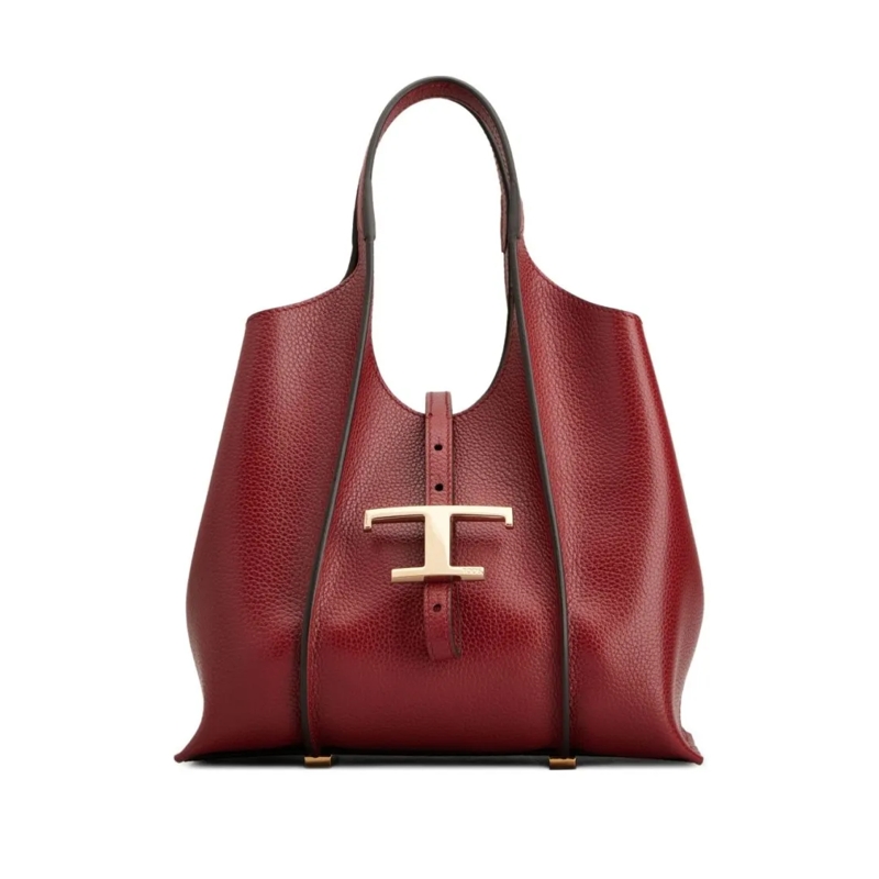 Tod's Fourre-tout Textured Calfskin Red Shopper Bag Red
