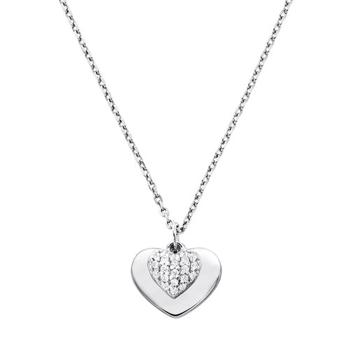 Michael Kors MKC1120AN040 Love Heart Duo Pendant Silver Kurze Halskette