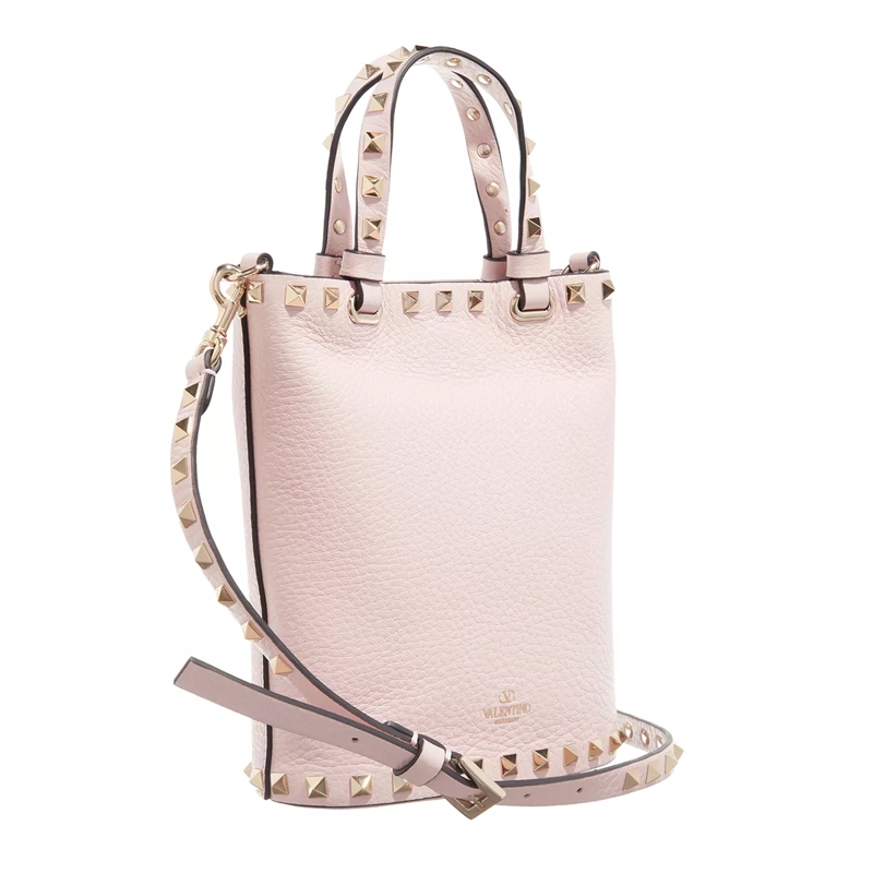Valentino Garavani Bucket Bag Clutch Rockstud Pouch Rose Quartz(Image 4)