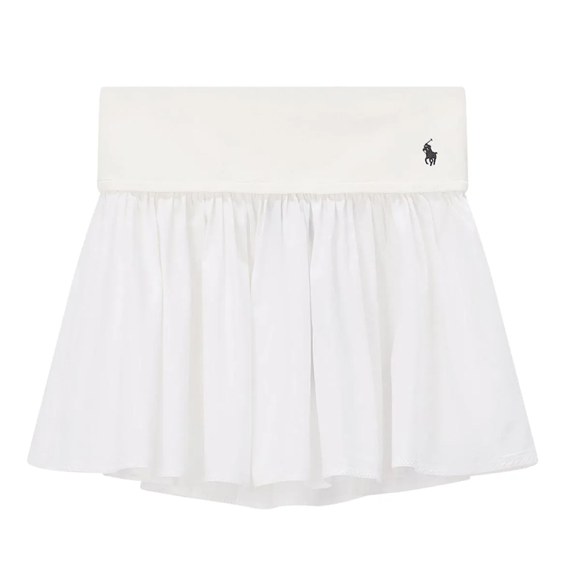 Polo Ralph Lauren Minirock Minirock mit Volantsaum weiß