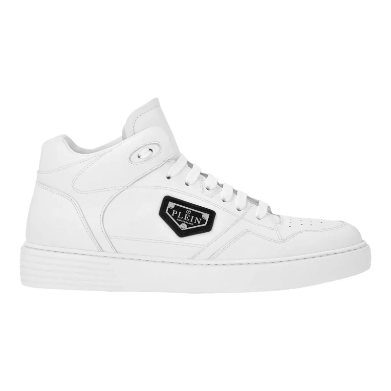 Philipp Plein Low-Top-Sneaker Mid-Top Turnschuhe weiss