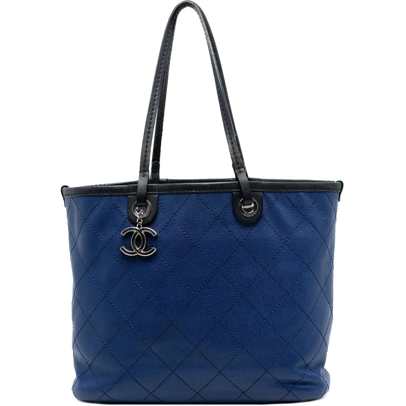 Chanel Shopper Quilted Caviar Shopping Fever Tote blau