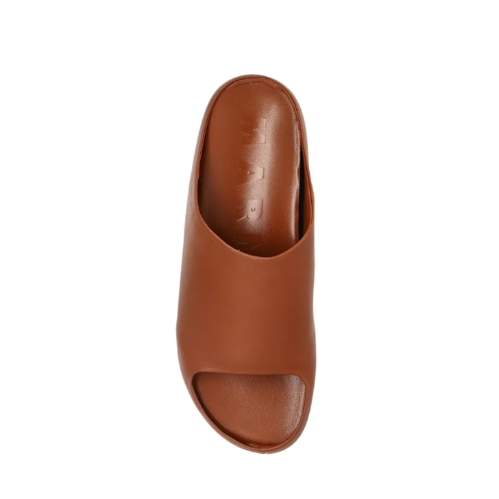 サンダル・ミュール Marni Brown Heel Slip-On Sandals With Design Marni Brown Heel Slip-On Sandals With Design Brown | Sandale