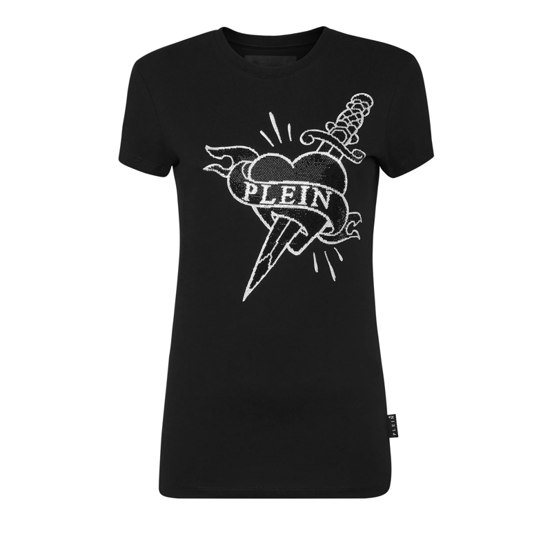 Philipp Plein T-Shirt T-Shirt Slim Fit Love Mit Schmucksteinen schwarz