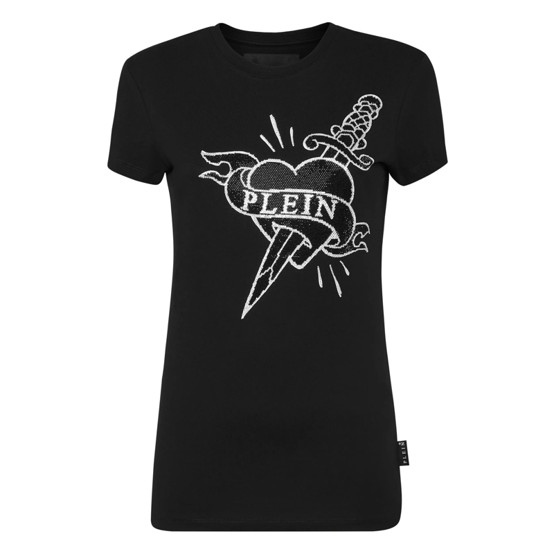 Philipp Plein T-Shirt T-Shirt Slim Fit Love Mit Schmucksteinen schwarz(Image 5)