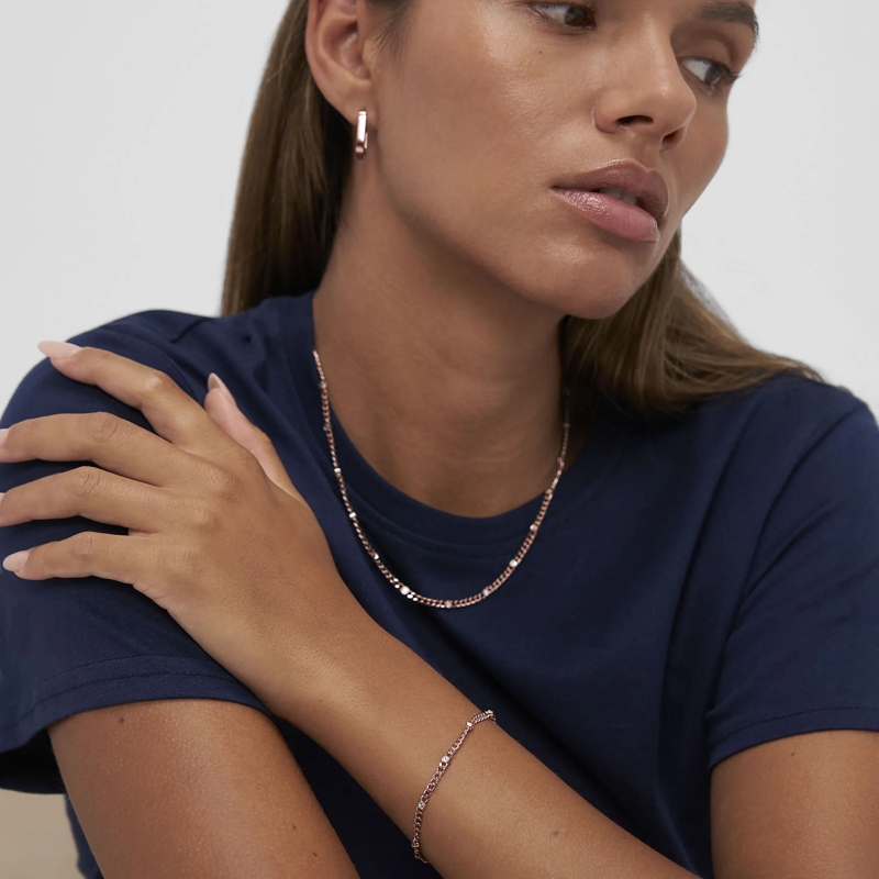 Copenhagen Mittellange Halskette Edelstahl Glittery rose(Image 2)