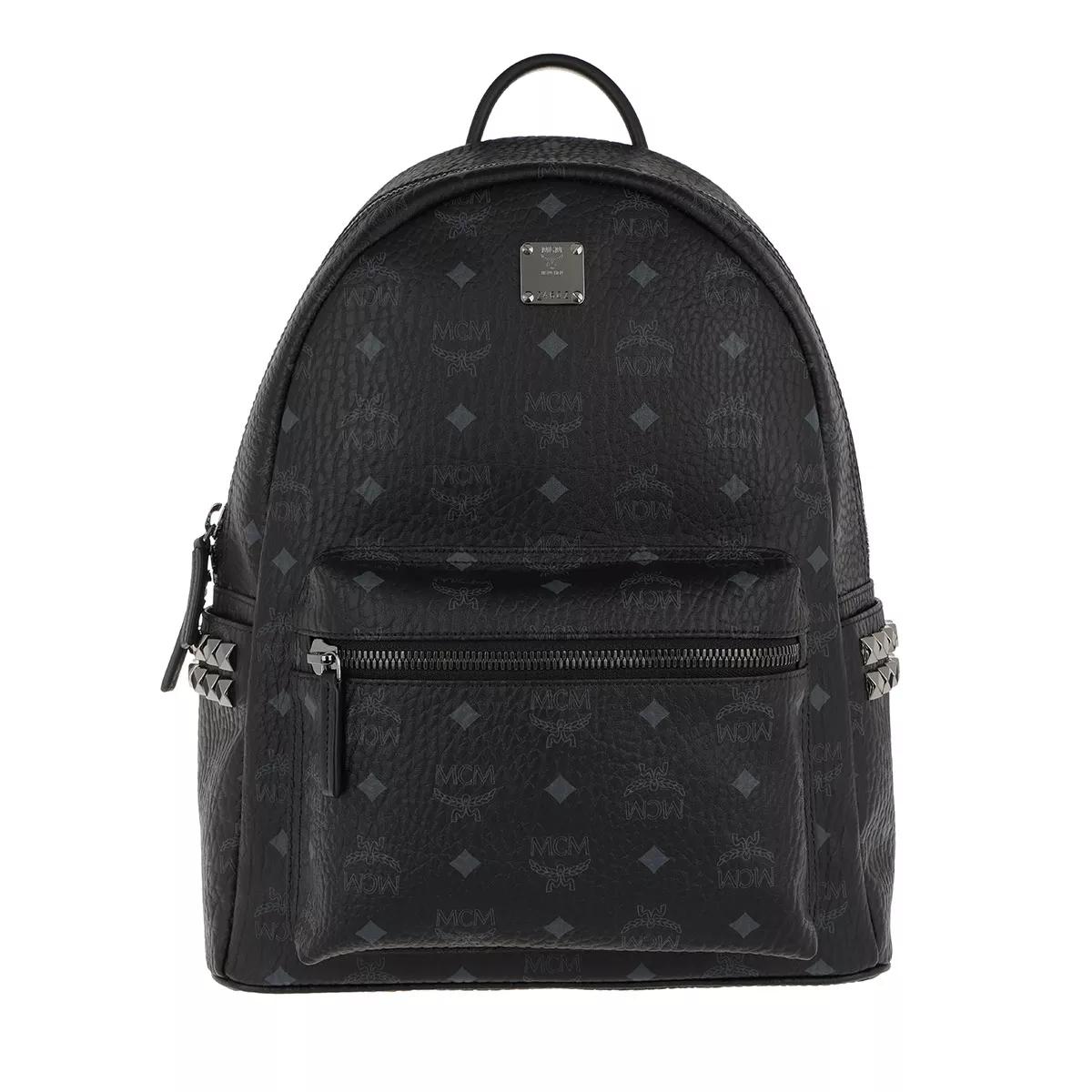 MCM Stark Leather Crossbody Backpack in Black