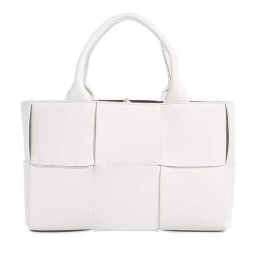 Bottega Veneta Mini Arco Tote Bag White Rymlig shoppingväska
