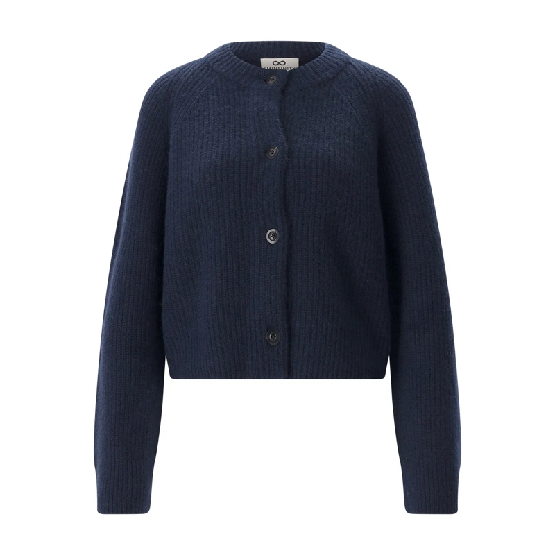 Sminfinity Strickjacke Strickjacke aus Kaschmir & Baumwolle blau