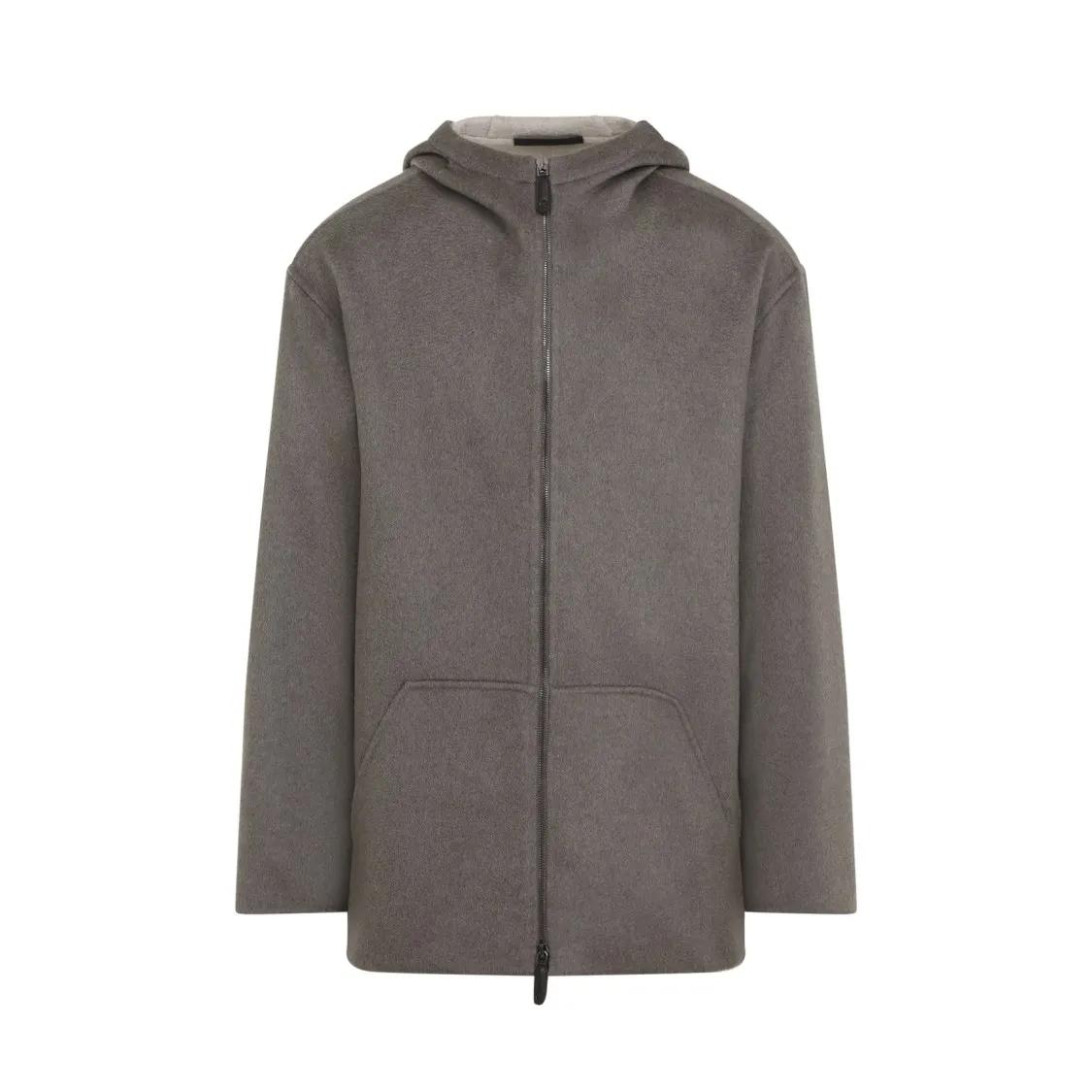 Giorgio Armani - Taupe Grey Cashmere Caban Coat - Größe 50 - grau