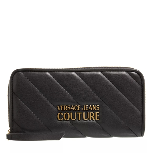 Versace Jeans Couture Wallet Black Portemonnaie mit Zip-Around-Reißverschluss