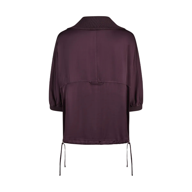 Marc Aurel Bluse Das Poloshirt aus Viskose mit Strickkragen aus fli lila(Image 5)