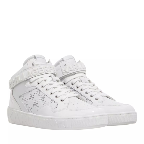 Karl Lagerfeld Kupsole Iii Mid Cut Perf Strap White Leather High-Top Sneaker