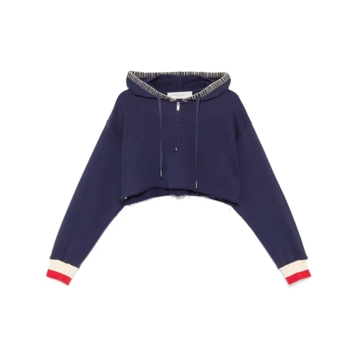 Golden Goose Hemden Blue-Purple Crop Sweatshirt Blue