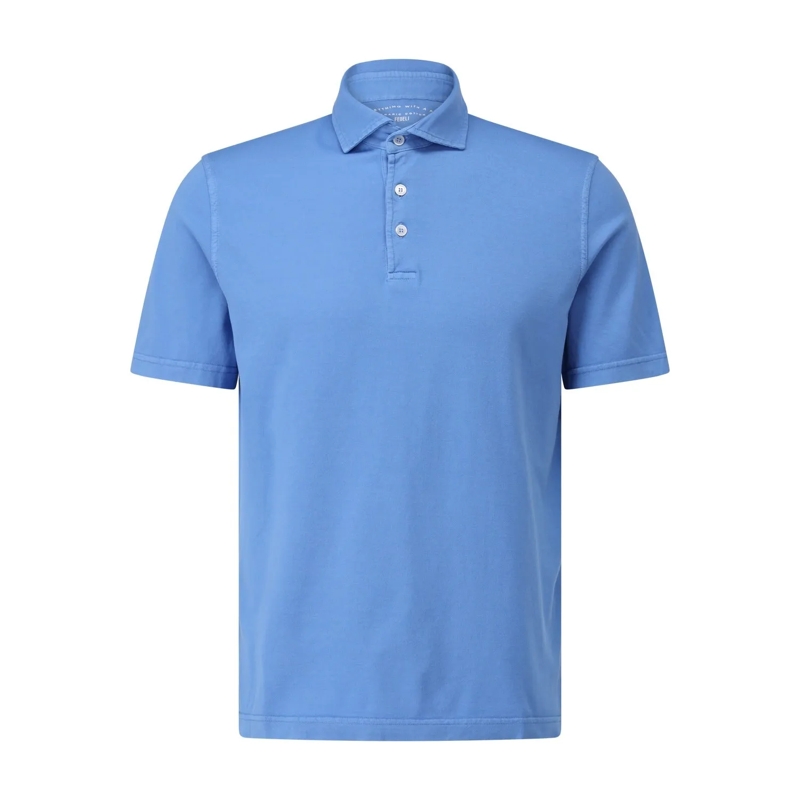 Fedeli Polohemd Poloshirt aus Jersey Blau