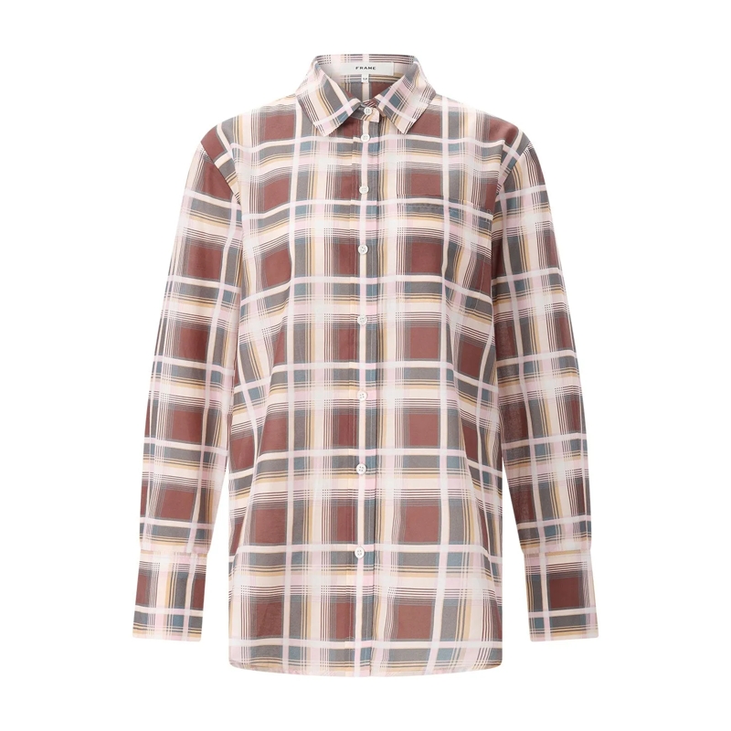 FRAME Bluse Karierte Bluse The Boy Shirt mehrfarbig