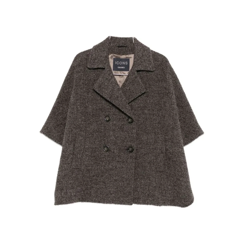 CINZIA ROCCA Manteau d'hiver Boxy Cape-Style Cinzia Rocca Gray Coat Grey