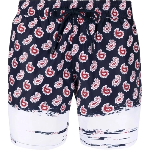 Etro  Paisley Print Logo Swim Shorts blau