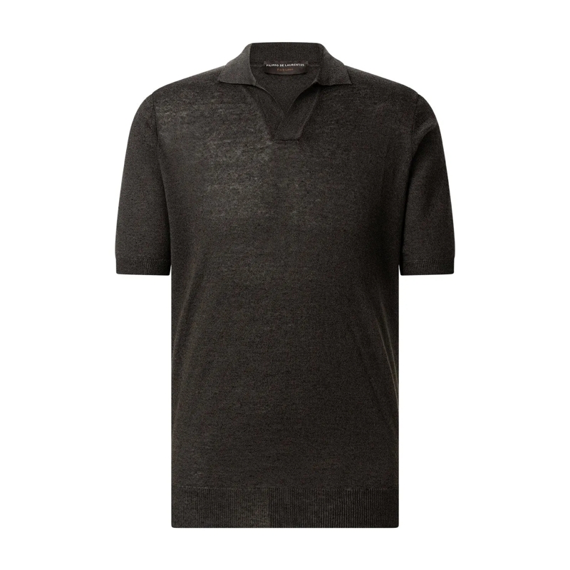 FILIPPO DE LAURENTIIS Poloshirt Poloshirt aus Baumwolle & Leinen blau(Image 7)