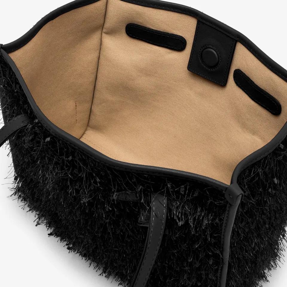 Gianni Chiarini Shoppers & Totes Marcella Fringe Textured Black Handbag in zwart