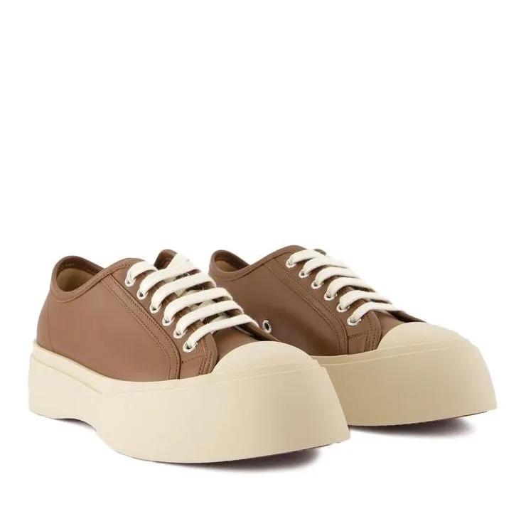 Marni Low-Top Sneaker - Laced Up Sneakers - Leather - Brown - Gr. 37 (EU) - in Braun - für Damen