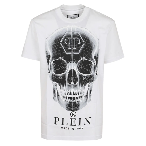 Philipp Plein T-Shirts Skull Graphic Round Neck Short Sleeve T-Shirt White