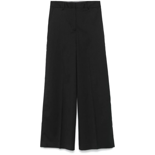 Officine Generale  Black/Ecru Wool Trousers Black