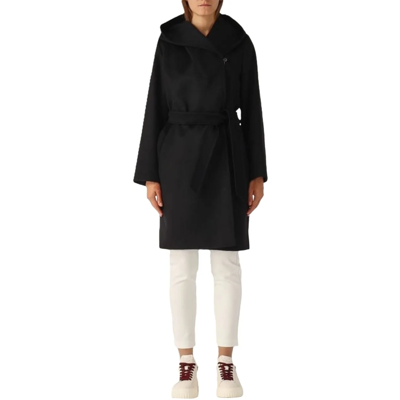 Max Mara Übergangsmantel Belted Mid-Length Blue Coat Blue