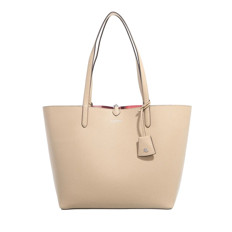 Lauren Ralph Lauren Shopper Rvrsble Tote-Tote-Medium Sand Dune/Sunset Plaid