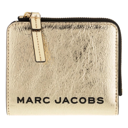 Marc Jacobs The Metallic Mini Compact Wallet Gold Bi-Fold Portemonnaie