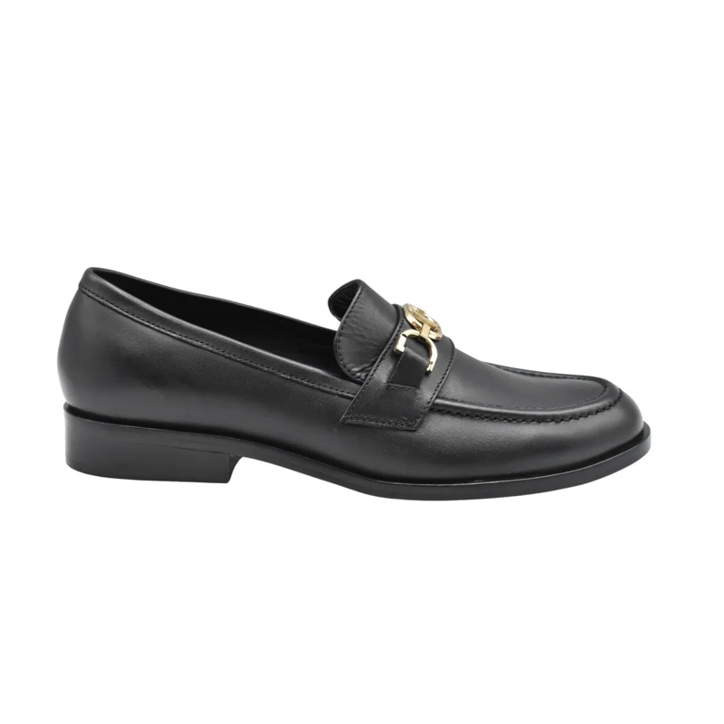 Twin-Set Ballerinas Black Leather Laced Flat Shoes Black