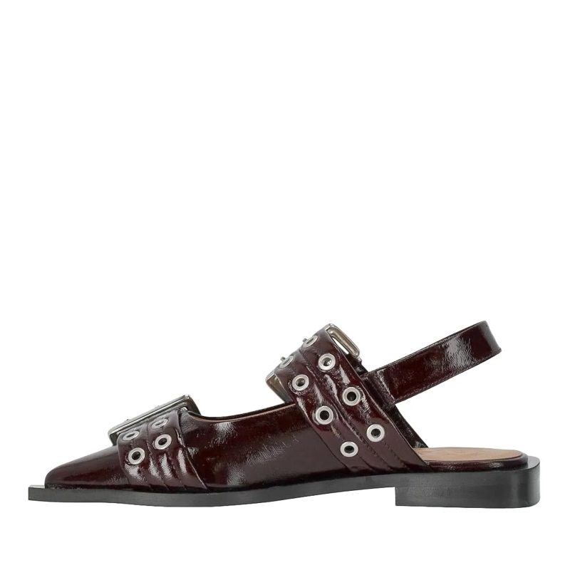 GANNI Ballerines Dames Chunky Buckle Ballerina Auberg rot