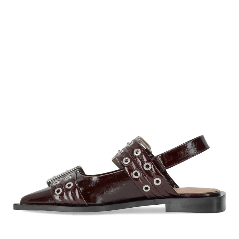 GANNI Ballerinas Dames Chunky Buckle Ballerina Auberg rot(Image 6)