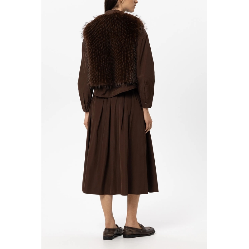 Luisa Cerano Vest Boho-Weste in Fell-Optik marone(Image 4)