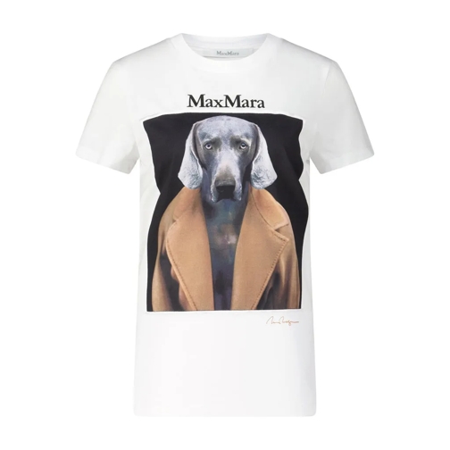 Max Mara T-Shirt Cipria mit Hunde-Print Beige T-shirts