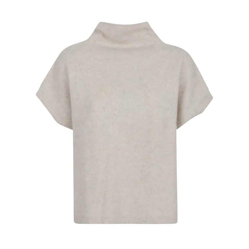 P.A.R.O.S.H. Pull à col roulé High Neck Short Sleeve Raccoon Sweater Grey