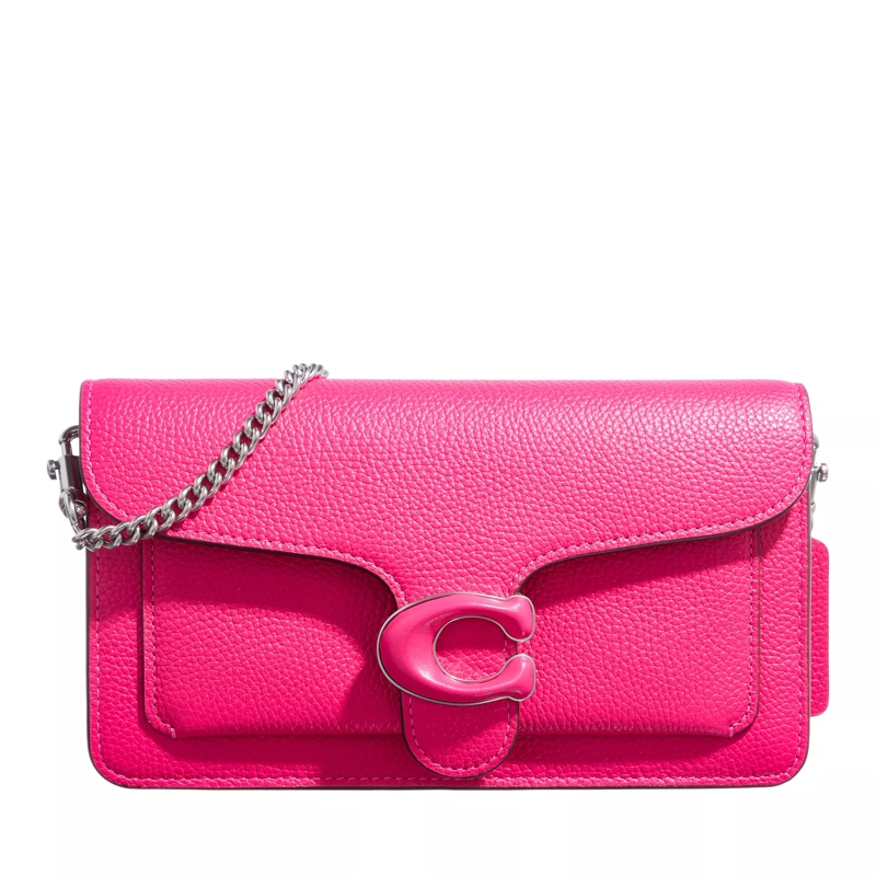 Coach Crossbody Bag Leather Covered Closure Tabby Chain Clutch Dragonfruit