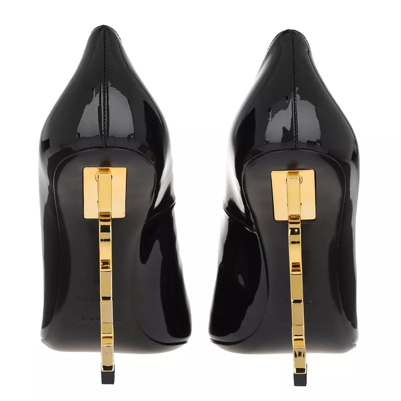 Saint Laurent Pumps Logo High Heel Pumps Leather Black(Image 5)