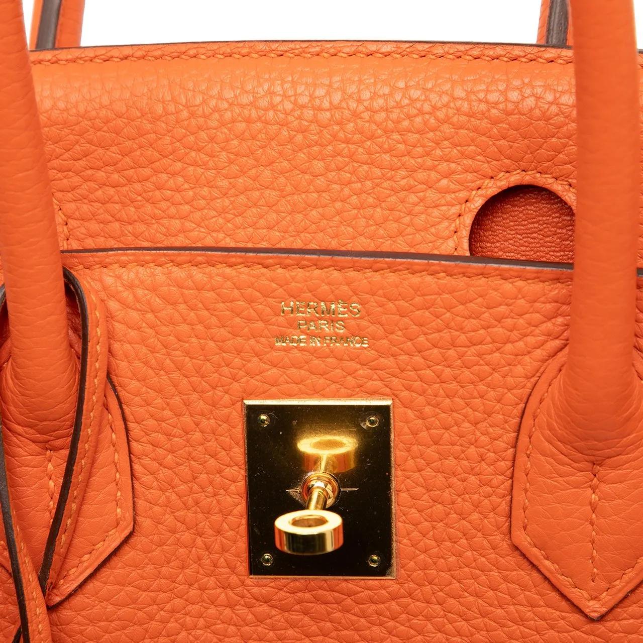 Thumbnail - Hermès Crossbody Bags - Clemence Birkin Retourne 30 - Gr. unisize - in Orange - für Damen