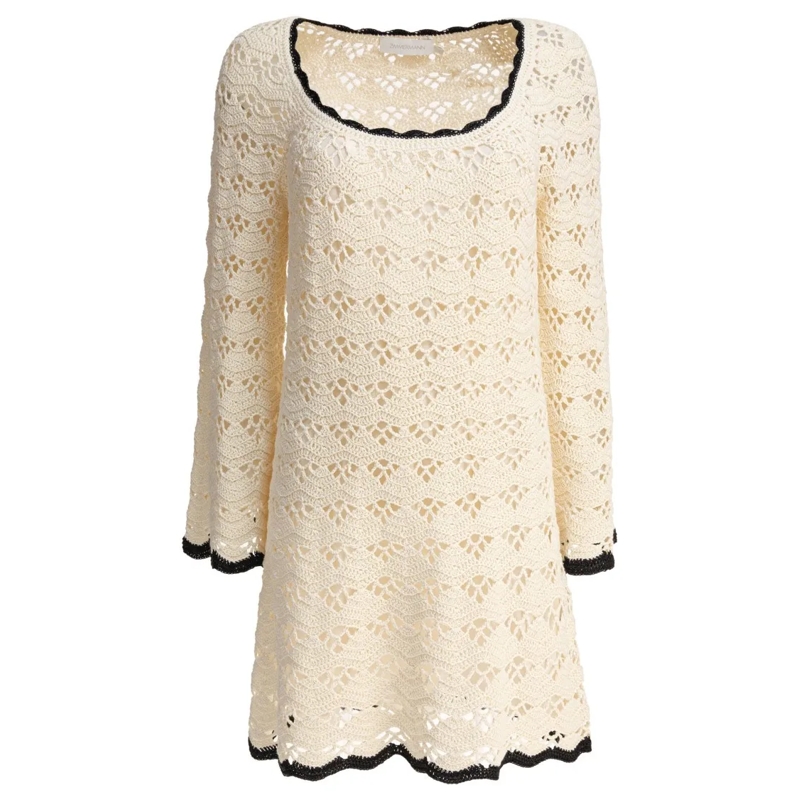 Zimmermann Minikleid Rhiannon Crochet Dress Neutrals