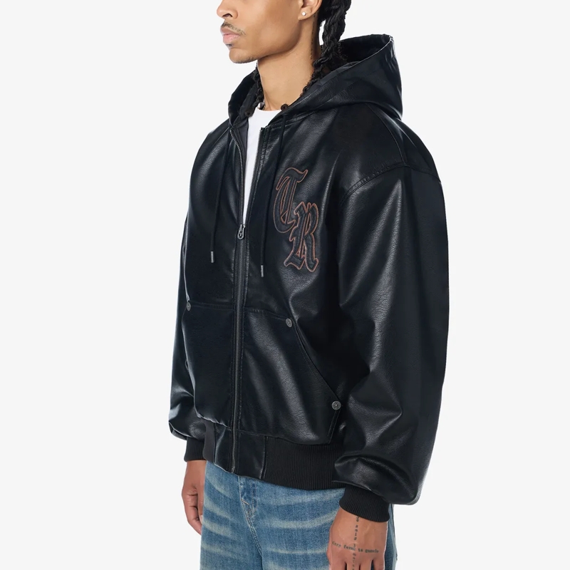 True Religion Jacke Bomberjacke- Bomberjacke aus Kunstleder- Marken schwarz(Image 3)