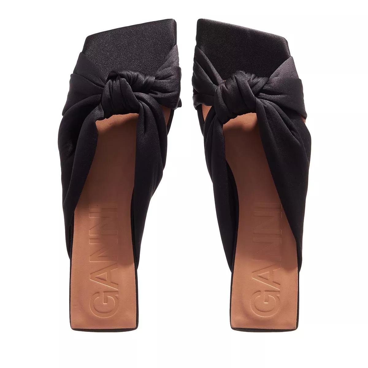 GANNI Soft Knot Flat Mule Black | Claquette