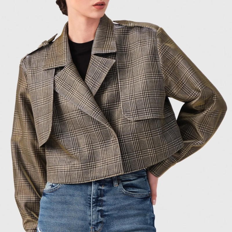 Helene Galwas Blazer Karierte Kurzjacke JEMINA gold(Image 4)