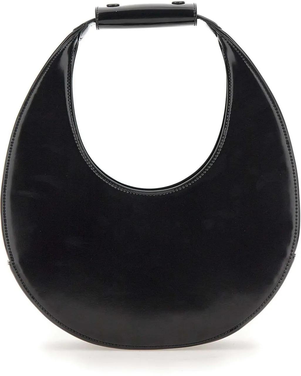 Staud Hobo bags Moon Shoulder Bag Leather Black in zwart