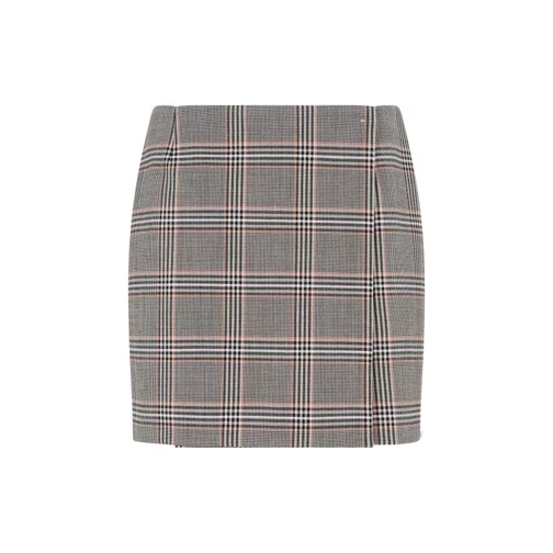 Sportmax Checkered Staffa Mini Skirt Grey 